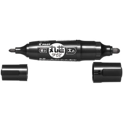 油性マーカー　丸芯ツインマーカー　細・太　黒