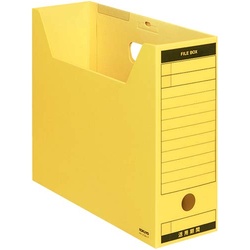 ファイルボックス　Ｂタイプフタ付　Ａ４横　黄　５個