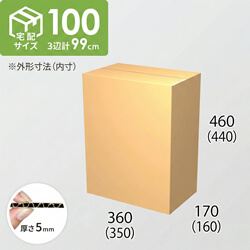 【宅配100サイズ】ダンボール箱(350×160×440) 5mm A/F K5×K5