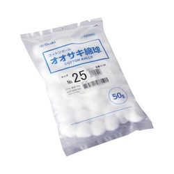 オオサキ綿球Ｎｏ．２５　２５ｍｍ　５０ｇ入×５