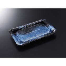 中央化学 寿司容器 HS澄板22-14 天目B-BK 本体