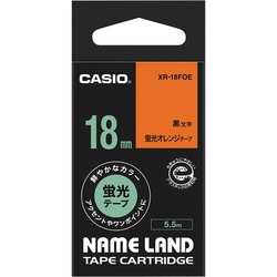 ネームランド　蛍光橙色テープ　１８ｍｍ　黒文字
