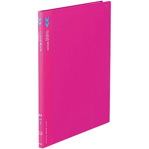 クリヤーブックＫ２　固定式Ａ４縦１０Ｐピンク１０冊