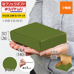 グリーン色】厚さ3cm・N式ケース（クリックポスト・ゆうパケット最小