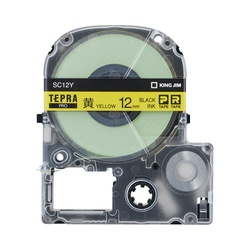 テプラ　ＰＲＯテープ　エコ　黄色１２ｍｍ黒文字×５