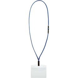 吊下げ名札セット（カードプロテクトタイプ）青