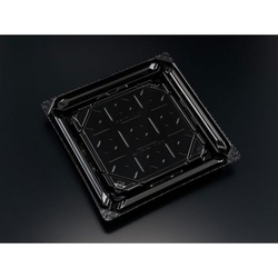 リスパック 寿司容器 バイオPET 美枠寿司 3-3B 黒 本体