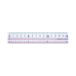 直線定規再生ＰＥＴ樹脂製１５ｃｍ目盛りピンク