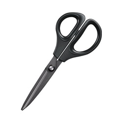 ハサミ　サクサ　ストレート・フッ素刃　ブラック