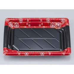 シーピー化成 寿司容器 SF和角24 花格子赤本体