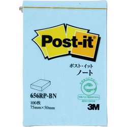 ポストイット　再生紙ノート７５×５０　ブルー　１冊
