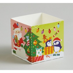 【廃番商品】天満紙器 ケーキトレー XB05 キューブカップ60(チアフルデイズ)