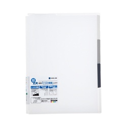 スーパーハードホルダー３山透明（マチ付）　白５冊