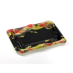 軽食容器 富士2-4(8)うねり風P赤HF デンカポリマー