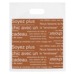 ポリ手提げ カフェオレフロストバッグ-6(100枚) ヘッズ