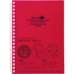 ツイストノート　Ｂ６　３０枚２１穴　赤　５冊