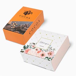 オリジナル印刷パッケージ（トレー箱・160×160×60mm・カードB紙 310g・グロスPP・15営業日）