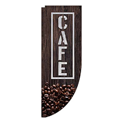 CAFE文字白Rのぼり(棒袋仕様)
