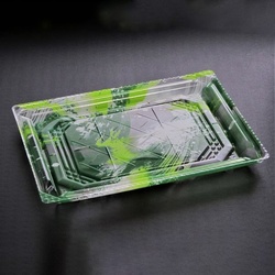 リスパック 刺身容器 バイオPET 美枠 25-18B 海洋緑 本体