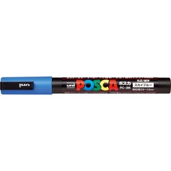 水性マーカー　ポスカ　細字　スカイブルー
