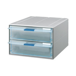 レターケースＵＮＩＦＥＥＬ　透明引き出し深型２段