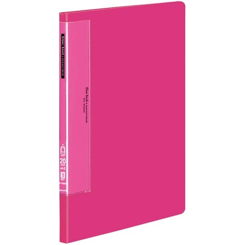 クリヤーブックＷＣ　固定式Ａ４縦２０Ｐ桃１０冊