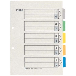 カラーインデックス　Ａ４縦　２穴　５山　１０組