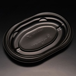 リスパック 軽食容器 バイオデリカ サラエル D19BA 黒 本体