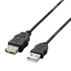 エコ　ＵＳＢ延長ケーブル　０．５ｍ　ブラック