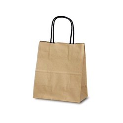 紙手提袋 1128 自動紐手提袋 T-1 茶無地(黒紐) ベルベ