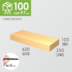 【宅配100サイズ】ダンボール箱(610×240×80) 5mm A/F K5×K5