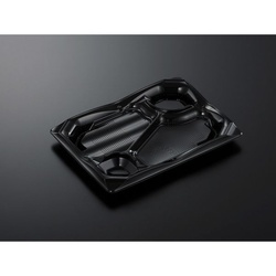 中央化学 弁当容器 CT 波音V 24-17C 黒-BK 本体