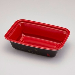 青葉紙業 どんぶり容器 BT-1 本体 黒まきえ内赤