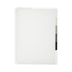 スーパーハードホルダー５山インデック透明マチ付　白