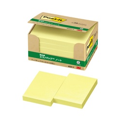 ポストイット　再生紙ノート　７５×５０　黄１０冊