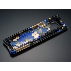 リスパック 寿司容器 しきさい 1-7B 箔おうぎ青 本体