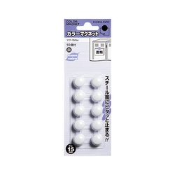 カラーマグネット　直径１５ｍｍ　１０個入　白