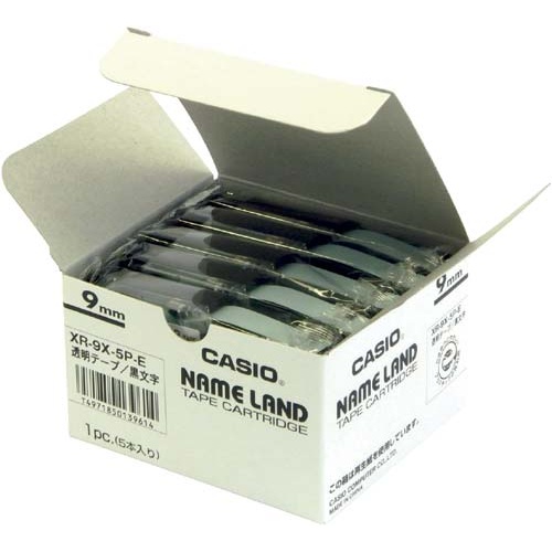 ネームランド　透明テープ　９ｍｍ　黒文字　１０個入