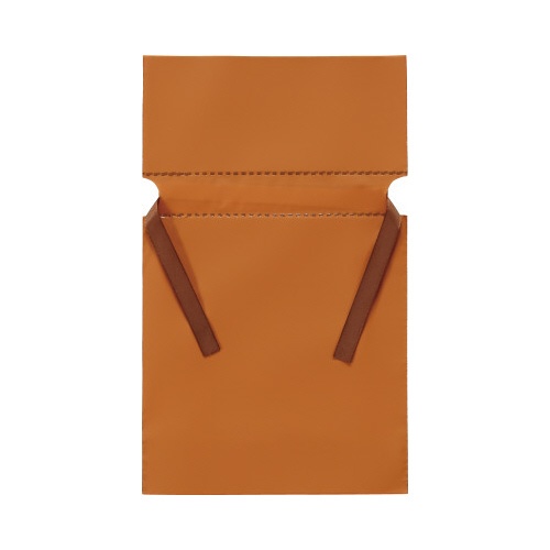 梨地ポリ巾着袋（底マチ付）　オレンジ　Ｓ　２０枚