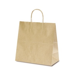 紙手提袋 1685 自動紐手提袋 T-6W 茶無地 ベルベ