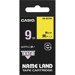 ネームランド　強粘着黄色テープ　９ｍｍ　黒文字