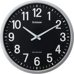ザラージ　大型電波時計　黒文字盤