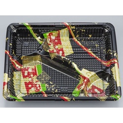 シーピー化成 弁当容器 CZ-222 彩帯黒 本体(N)