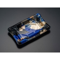 リスパック 寿司容器 しきさい 1-2B 箔おうぎ青 本体