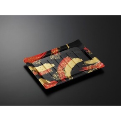 中央化学 寿司容器 HS 波ね皿 27-21 光琳R-BK 本体