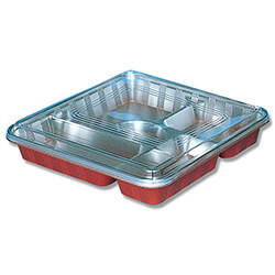 中央化学 弁当容器 DX仕切-5 本体・防曇透明蓋セット