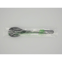 使い捨てカトラリー バイオプラフォークスプーン160 単袋 BK ホウケン産業