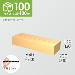 【宅配100サイズ】ダンボール箱(630×210×120) 5mm A/F K5×K5