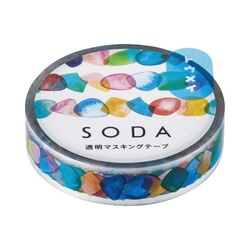 ソーダ　透明マステ（ドロップ）　１０ｍｍ幅Ｘ３