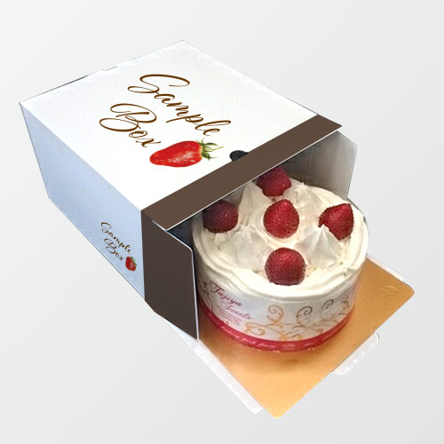 ホールケーキ箱(190×145×120mm・キャラメル箱・コートボール 400g・OPニス（微光沢）・12営業日)
